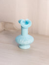 Vintage Small Imperial Glass Pearlescent Light Blue Vase with Pinched Top