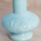 Vintage Small Imperial Glass Pearlescent Light Blue Vase with Pinched Top