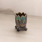 Vintage Small Inverted Fan and Feather Carnival Glass Toothpick Holder