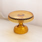 Vintage Small LE Smith Glass Amber Hobnail Cake Stand