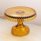 Vintage Small LE Smith Glass Amber Hobnail Cake Stand