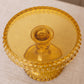 Vintage Small LE Smith Glass Amber Hobnail Cake Stand