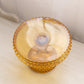 Vintage Small LE Smith Glass Amber Hobnail Cake Stand