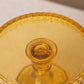 Vintage Small LE Smith Glass Amber Hobnail Cake Stand