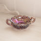 Vintage Small LE Smith Purple Pink Glass 2 Handled Nappy Dish