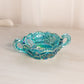 Vintage Small LE Smith Teal Iridescent Glass 2 Handled Nappy Dish