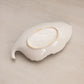 Vintage Small Light Blue Ceramic Floral Leaf Dish