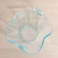 Vintage Small Light Blue Glass Dish with Dolphin Handles
