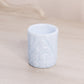 Vintage Small Light Blue Iridescent Glass Floral Toothpick Holder