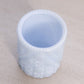 Vintage Small Light Blue Iridescent Glass Floral Toothpick Holder