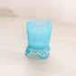 Vintage Small Light Blue Opalescent Glass Daisy & Button Toothpick Holder
