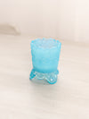 Vintage Small Light Blue Opalescent Glass Daisy & Button Toothpick Holder