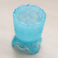 Vintage Small Light Blue Opalescent Glass Daisy & Button Toothpick Holder