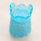 Vintage Small Light Blue Opalescent Glass Daisy & Button Toothpick Holder