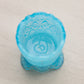 Vintage Small Light Blue Opalescent Glass Daisy & Button Toothpick Holder
