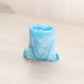 Vintage Small Light Blue Slag Glass Owl in Tree Toothpick Holder