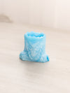 Vintage Small Light Blue Slag Glass Owl in Tree Toothpick Holder