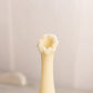 Vintage Small Matte Cream Glass Hand Painted Floral Vase