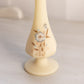 Vintage Small Matte Cream Glass Hand Painted Floral Vase