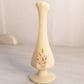 Vintage Small Matte Cream Glass Hand Painted Floral Vase