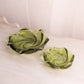 Vintage Small & Medium Green Glass Swirl Dish (Set of 2)