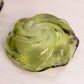 Vintage Small & Medium Green Glass Swirl Dish (Set of 2)