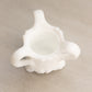 Vintage Small Milk Glass Handled Floral Toothpick Holder