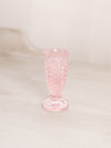 Vintage Small Narrow Pale Pink Glass English Hobnail Flute Vase