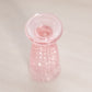Vintage Small Narrow Pale Pink Glass English Hobnail Flute Vase