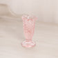 Vintage Small Narrow Pale Pink Glass English Hobnail Ruffle Edge Vase
