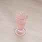 Vintage Small Narrow Pale Pink Glass English Hobnail Ruffle Edge Vase