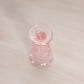 Vintage Small Narrow Pale Pink Glass English Hobnail Ruffle Edge Vase