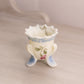 Vintage Small Off-White Milk Glass Hand Painted Toothpick Holder