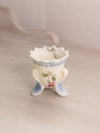 Vintage Small Off-White Milk Glass Hand Painted Toothpick Holder