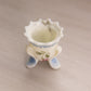 Vintage Small Off-White Milk Glass Hand Painted Toothpick Holder