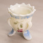 Vintage Small Off-White Milk Glass Hand Painted Toothpick Holder