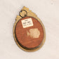 Vintage Small Oval Brass Hanging Frame with Floral Designs (Blue Print)
