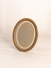 Vintage Small Oval Brass Picture Frame with Fancy Designs