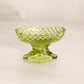 Vintage Small Oval Green Glass Footed Salt Cellar Toothpick Holder