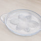 Vintage Small Oval Light Blue Glass Tray with 2 Handles