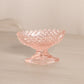Vintage Small Oval Pink Glass Footed Salt Cellar Toothpick Holder