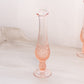 Vintage Small Pink Glass Bud Vase with Diamond Designs