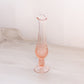 Vintage Small Pink Glass Bud Vase with Diamond Designs