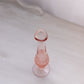 Vintage Small Pink Glass Bud Vase with Diamond Designs