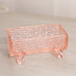 Vintage Small Pink Glass Log Dish with 4 Toes