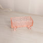 Vintage Small Pink Glass Log Dish with 4 Toes