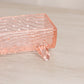 Vintage Small Pink Glass Log Dish with 4 Toes