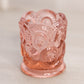 Vintage Small Pink Glass Moon & Star Toothpick Holder