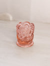 Vintage Small Pink Glass Moon & Star Toothpick Holder