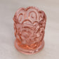 Vintage Small Pink Glass Moon & Star Toothpick Holder
